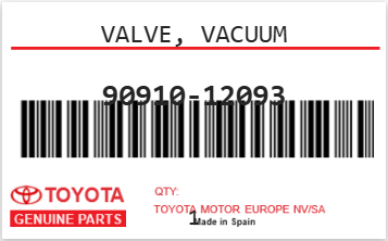 TOYOTA - 90910-12093 ELECTROVANNE