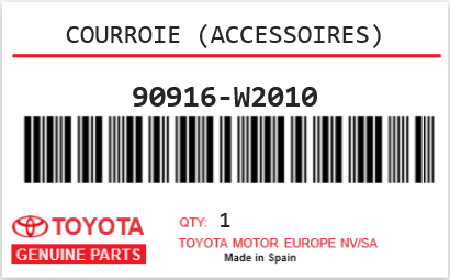 TOYOTA - 90916-W2010 COURROIE (accessoires)