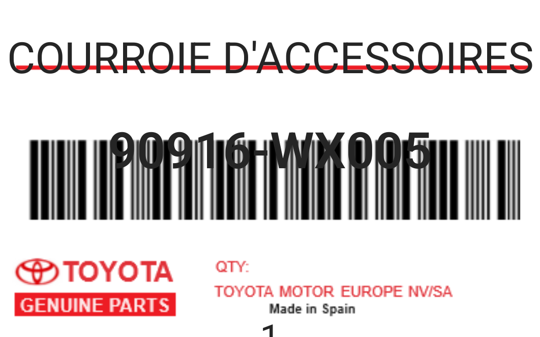 TOYOTA - 90916-WX005 COURROIE D'ACCESSOIRES