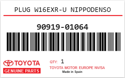 TOYOTA - 90919-01064 PLUG W16EXR-U NIPPODENSO
