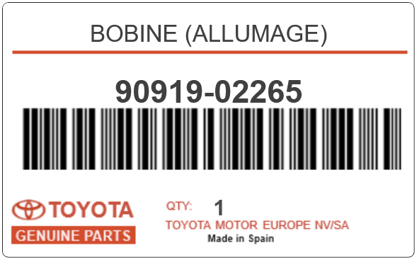 TOYOTA - 90919-02265 BOBINE (allumage)
