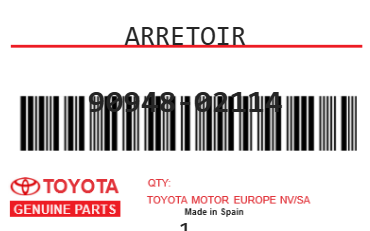TOYOTA - 90948-02114 ARRETOIR