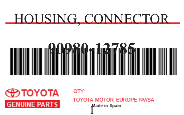TOYOTA - 90980-12785 HOUSING, CONNECTOR