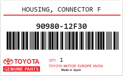 TOYOTA - 90980-12F30 HOUSING, CONNECTOR F