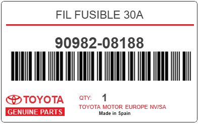 TOYOTA - 90982-08188 FIL FUSIBLE 30A