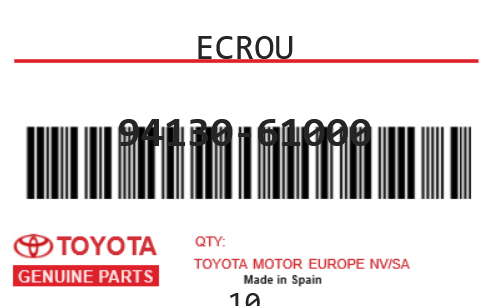 TOYOTA - 94130-61000 ECROU