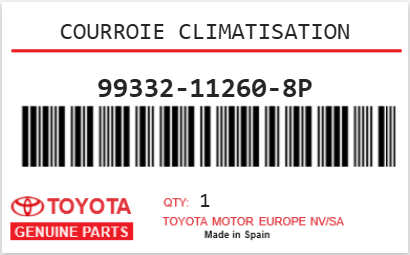 TOYOTA - 99332-11260-8P COURROIE CLIMATISATION