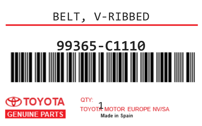 TOYOTA - 99365-C1110 COURROIE (climatisation)