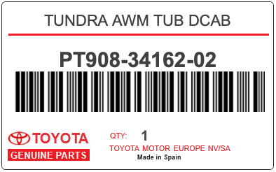 TOYOTA - PT908-34162-02 TUNDRA AWM TUB DCAB