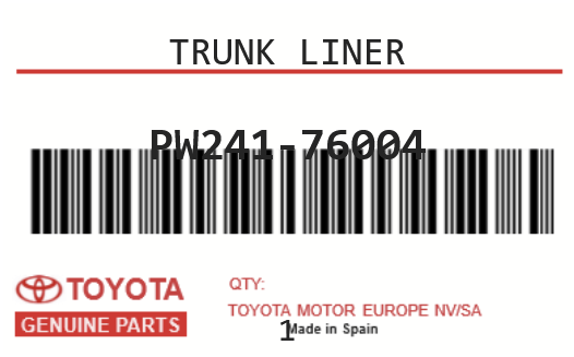 TOYOTA - PW241-76004 TRUNK LINER