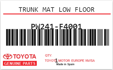 TOYOTA - PW241-F4001 TAPIS OU BAC DE
