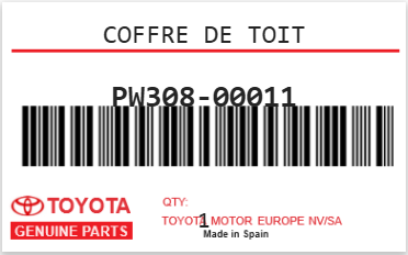 TOYOTA - PW308-00011 COFFRE DE TOIT