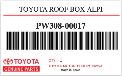 TOYOTA - PW308-00017 COFFRE DE TOIT