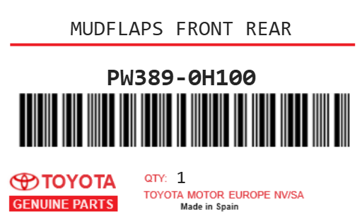 TOYOTA - PW389-0H100 MUDFLAPS FRONT REAR