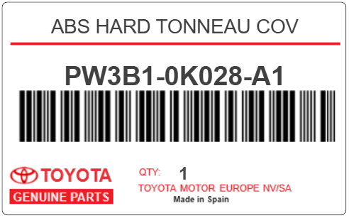 TOYOTA - PW3B1-0K028-A1 ABS HARD TONNEAU COV