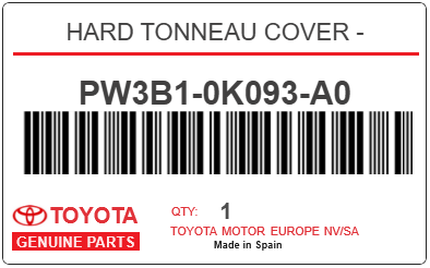 TOYOTA - PW3B1-0K093-A0 HARD TONNEAU COVER -