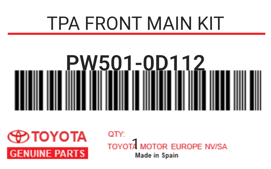 TOYOTA - PW501-0D112 TPA FRONT MAIN KIT