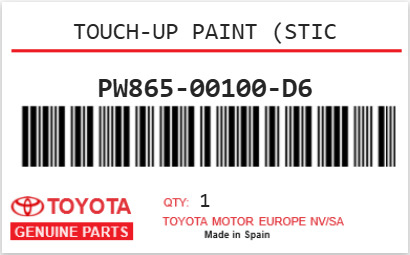 TOYOTA - PW865-00100-D6 TOUCH-UP PAINT (STIC