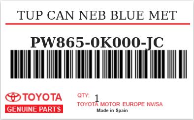 TOYOTA - PW865-0K000-JC TUP CAN NEB BLUE MET
