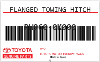 TOYOTA - PW960-0K000 FLANGED TOWING HITCH