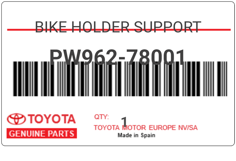 TOYOTA - PW962-78001 BIKE HOLDER SUPPORT