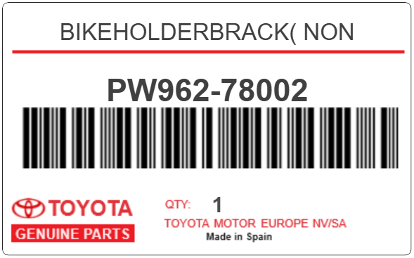 TOYOTA - PW962-78002 BIKEHOLDERBRACK( NON