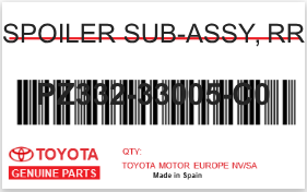 TOYOTA - PZ332-33005-C0 SPOILER SUB-ASSY, RR