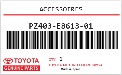 TOYOTA - PZ403-E8613-01 ACCESSOIRES