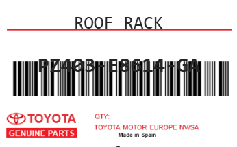 TOYOTA - PZ403-E8614-GA ROOF RACK