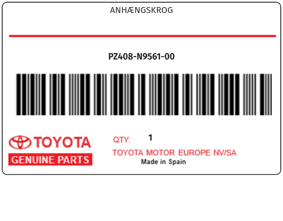 TOYOTA - PZ408-N9561-00 TOWBAR
