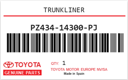 TOYOTA - PZ434-14300-PJ PROTECTION DE COFFRE