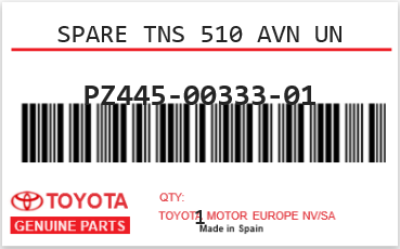 TOYOTA - PZ445-00333-01 SPARE TNS 510 AVN UN