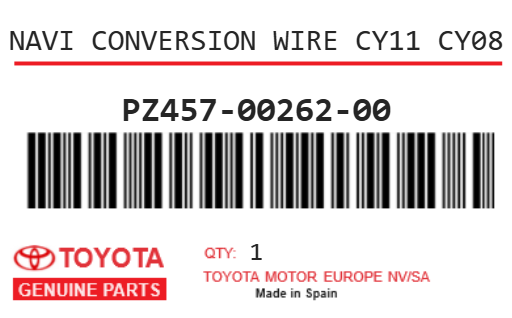 TOYOTA - PZ457-00262-00 NAVI CONVERSION WIRE CY11 CY08