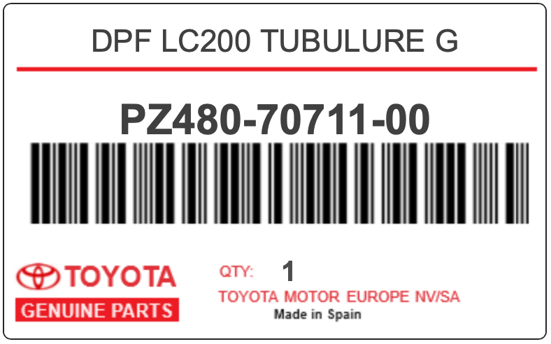 TOYOTA - PZ480-70711-00 DPF LC200 TUBULURE G