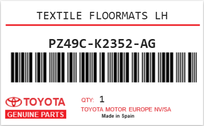 TOYOTA - PZ49C-K2352-AG TAPIS RX450H 20