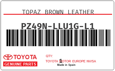TOYOTA - PZ49N-LLU1G-L1 TOPAZ BROWN LEATHER