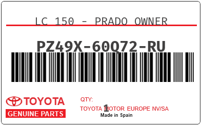 TOYOTA - PZ49X-60Q72-RU LC 150 - PRADO OWNER