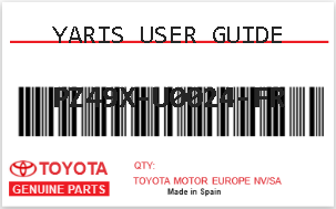 TOYOTA - PZ49X-U0024-FR YARIS USER GUIDE