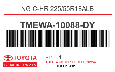 TOYOTA - TMEWA-10088-DY NG C-HR 225/55R18ALB